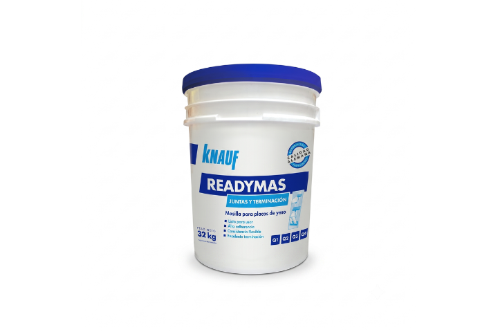 Knauf Masilla ReadyMas Juntas y Terminación - Balde 32 Kgs (Alto Rendimiento) | Masilla Premezclada Obra Pesada