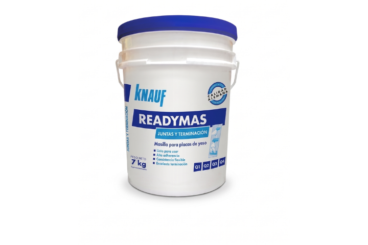 Knauf Masilla ReadyMas Juntas y Terminación - Balde 7 Kgs (Lista para Usar) | Masilla Premezclada Proyectos Medianos