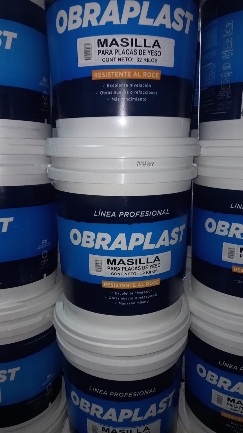 Obraplast Masilla para Placas y Terminaciones x 32 Kg – Alta Adhesión y Flexibilidad