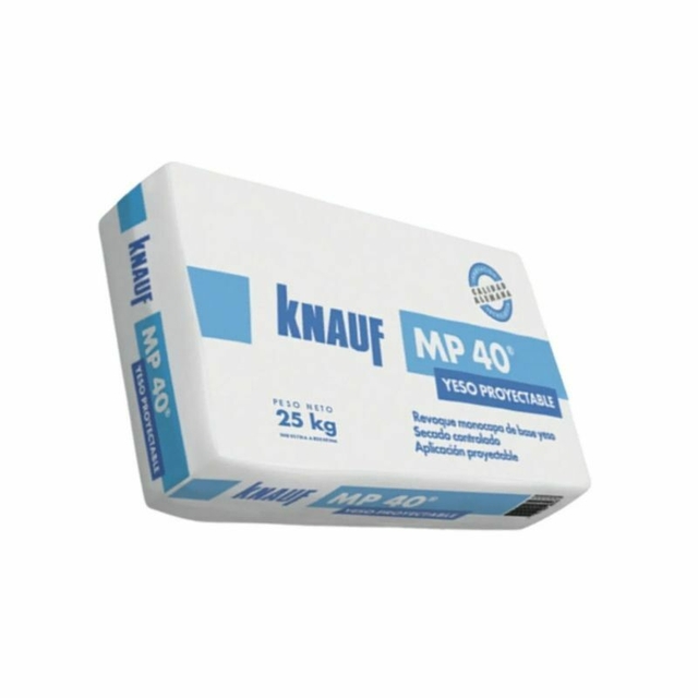 Knauf Yeso MP 40 – Revoque Monocapa x 25 Kg para Aplicación con Máquina