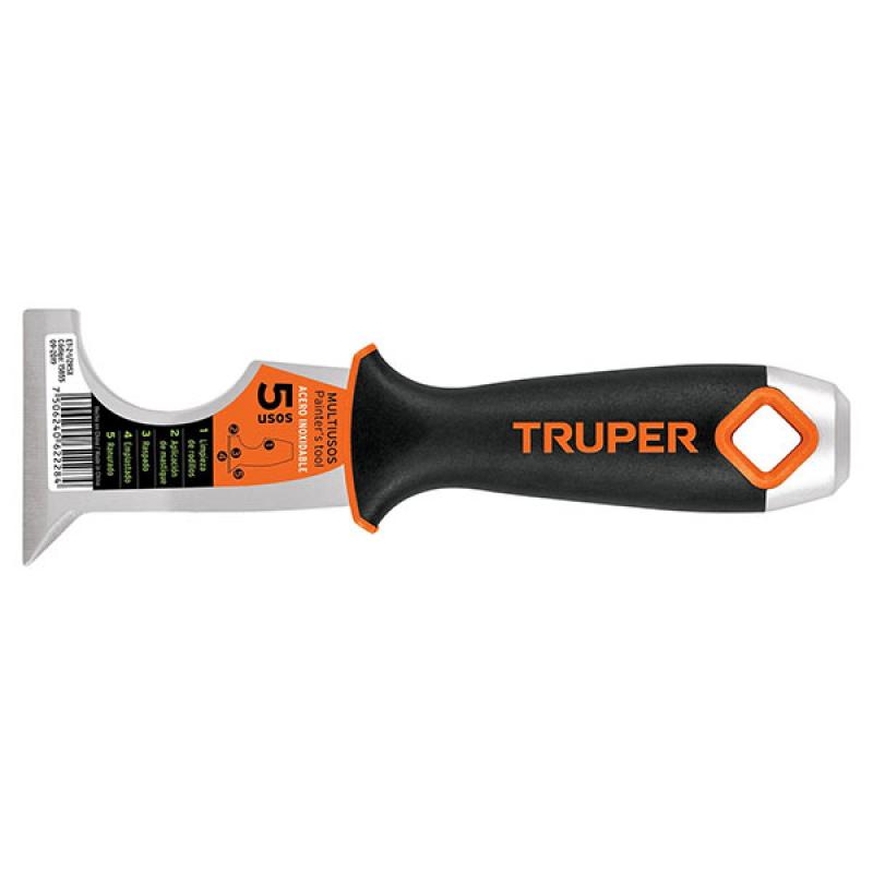 Truper Espátula Inoxidable 5 Usos 60mm Cabezal De Metal 15855