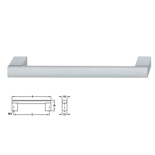 Hafele Tirador Aluminio Anodizado 204x37mm 110.74.924