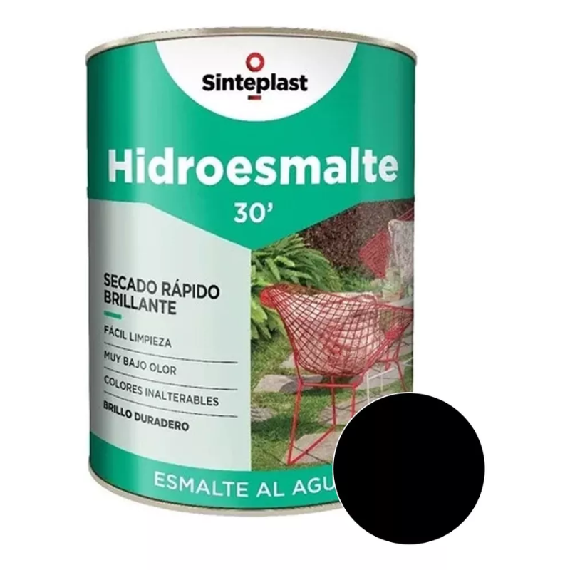 Sinteplast Hidroesmalte Bte Sintetico Al Agua Negro 1 Lts 89487003