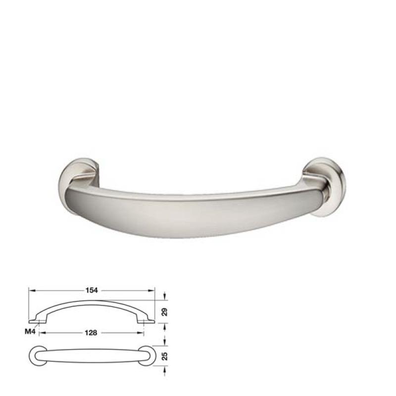Hafele Tirador 155.00.650 Zamak Color Inoxidable 154x29mm (107.18.003)