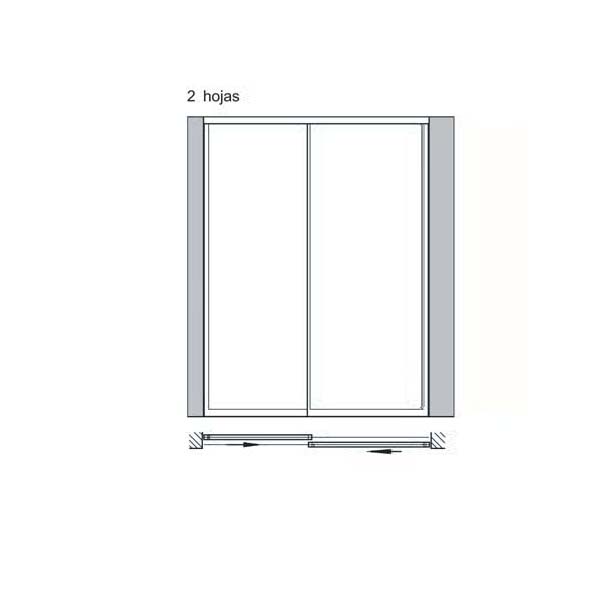 Hafele 403.50.070 Sistema Puerta Corrediza Aluminio 2 Hojas 2000x2600mm Anodizada