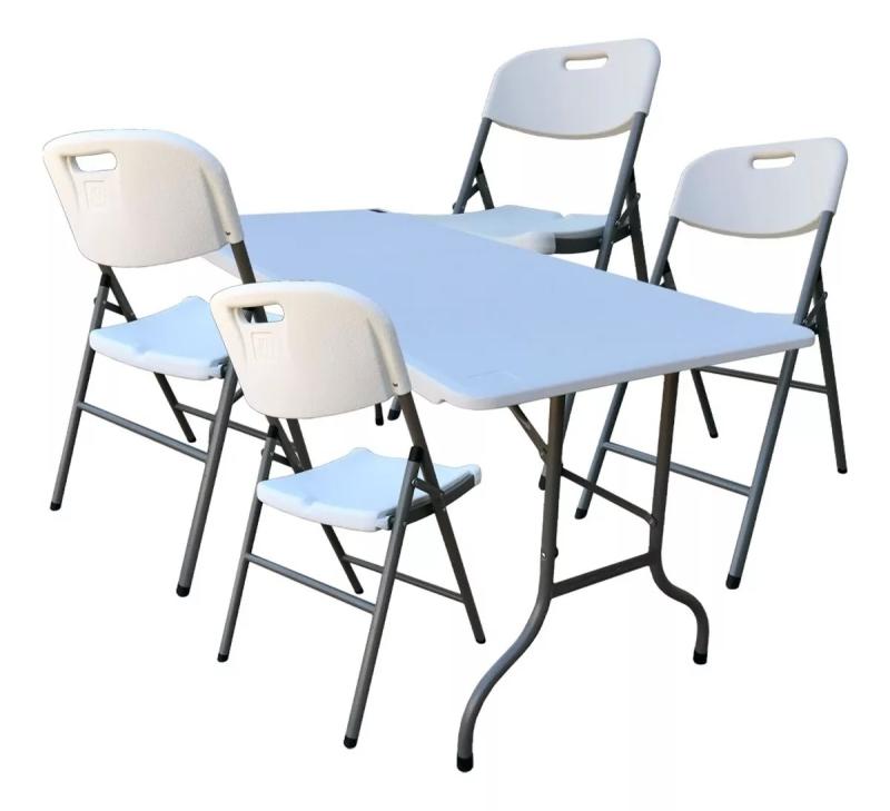 Juego de Mesa y 4 Sillas para Exterior Lusqtoff MMS-8