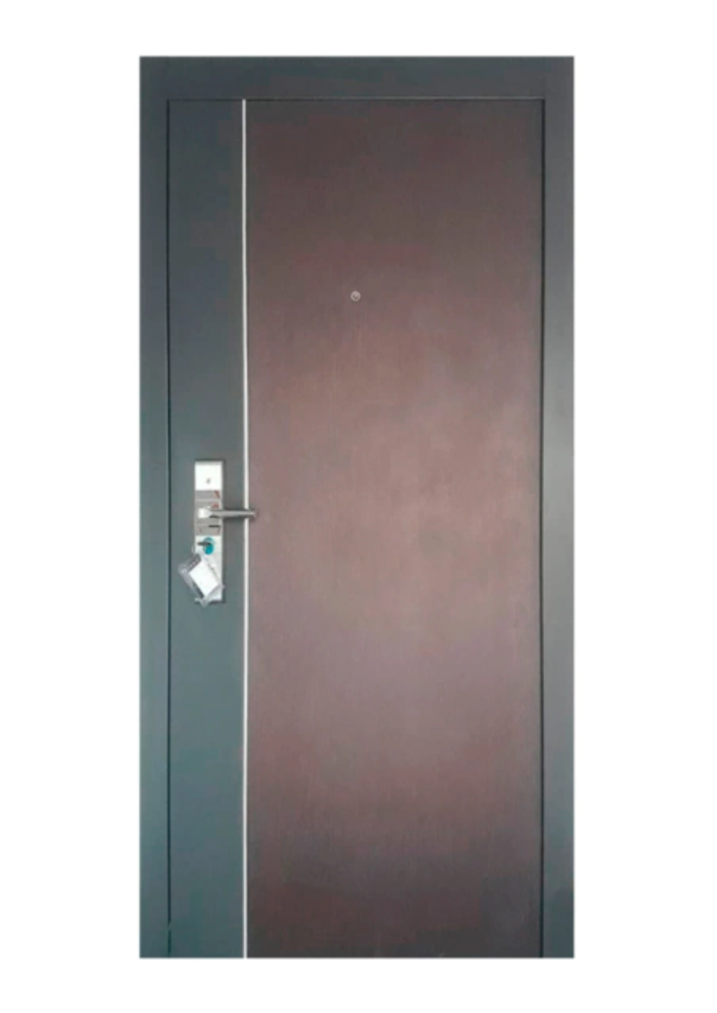Puerta de Seguridad Clasica Uv Carilo Nogal Pb860 205x96x7 Der