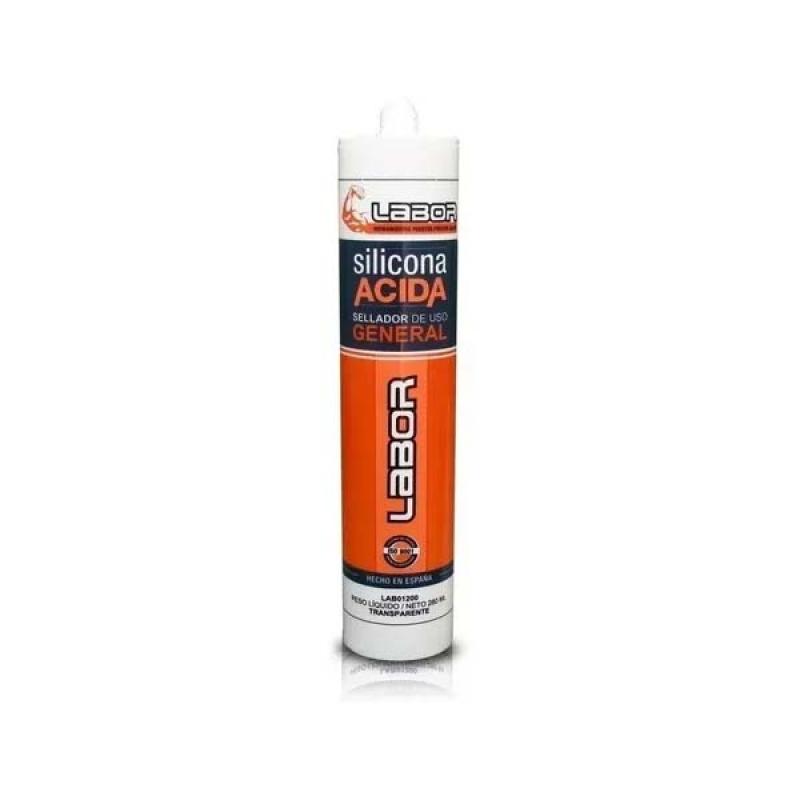 Labor Sellador Silicona Ácida Transparente 280ml Lab01200