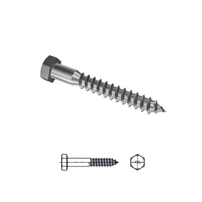 Tirafondo P/Madera 3 X 3/8 X Un.