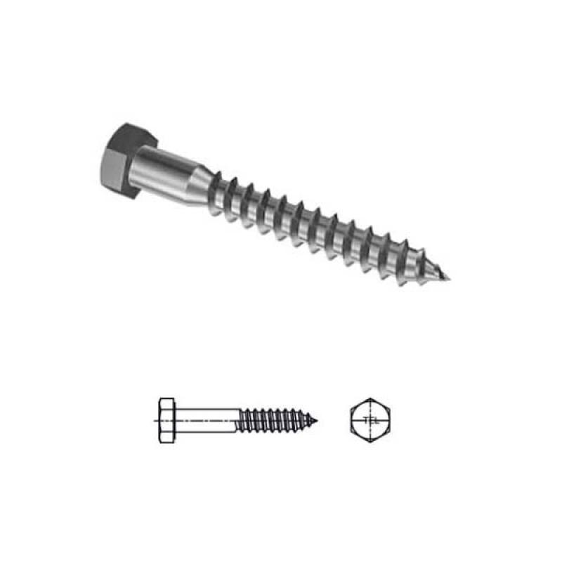 Tirafondo P/Madera 3 X 3/8 X 300 Un.