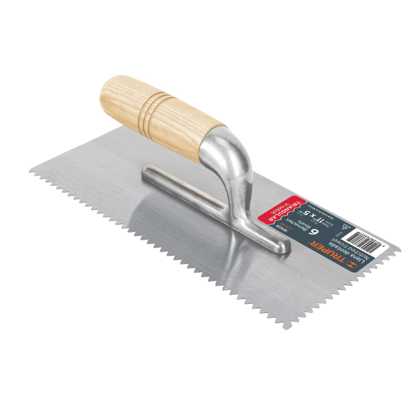 Truper Llana Canto Dentado 6 Remaches 28x13cm Mango Madera 15409
