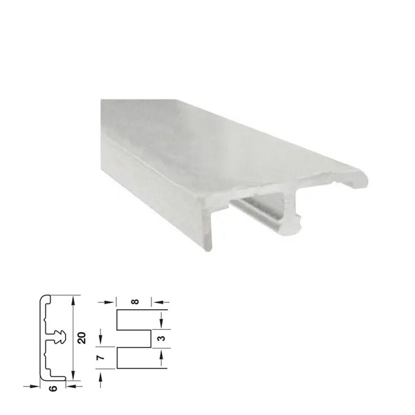 Hafele Perfil De Aluminio Con Inserto De Aluminio X 3 Mts 563.38.902