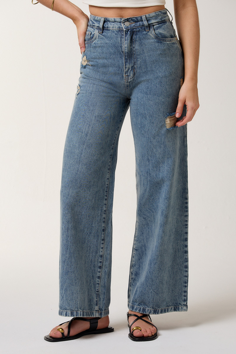 JEAN WIDE LEG ASHER