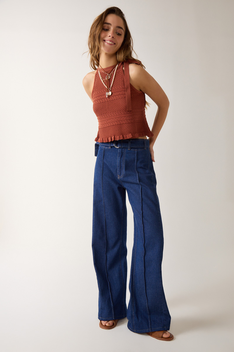 JEAN WIDE LEG SAHARA