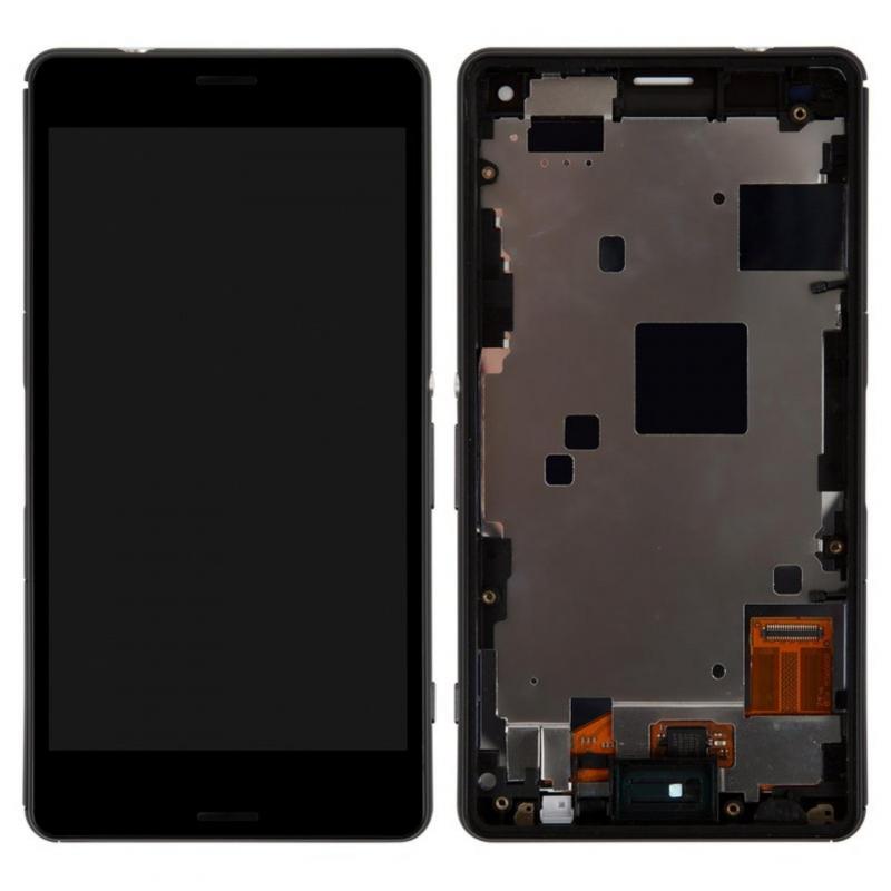 MODULO SONY Z3 MINI NEGRO CON MARCO (D5803)