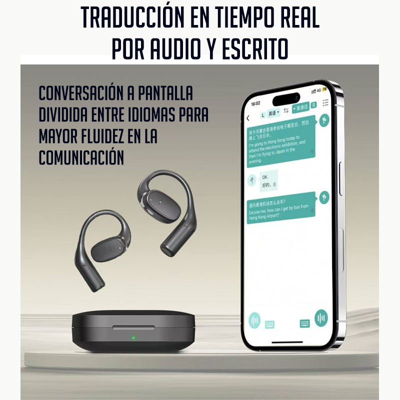 AURICULAR TRADUCTOR IA EN TIEMPO REAL (BLUETOOTH)