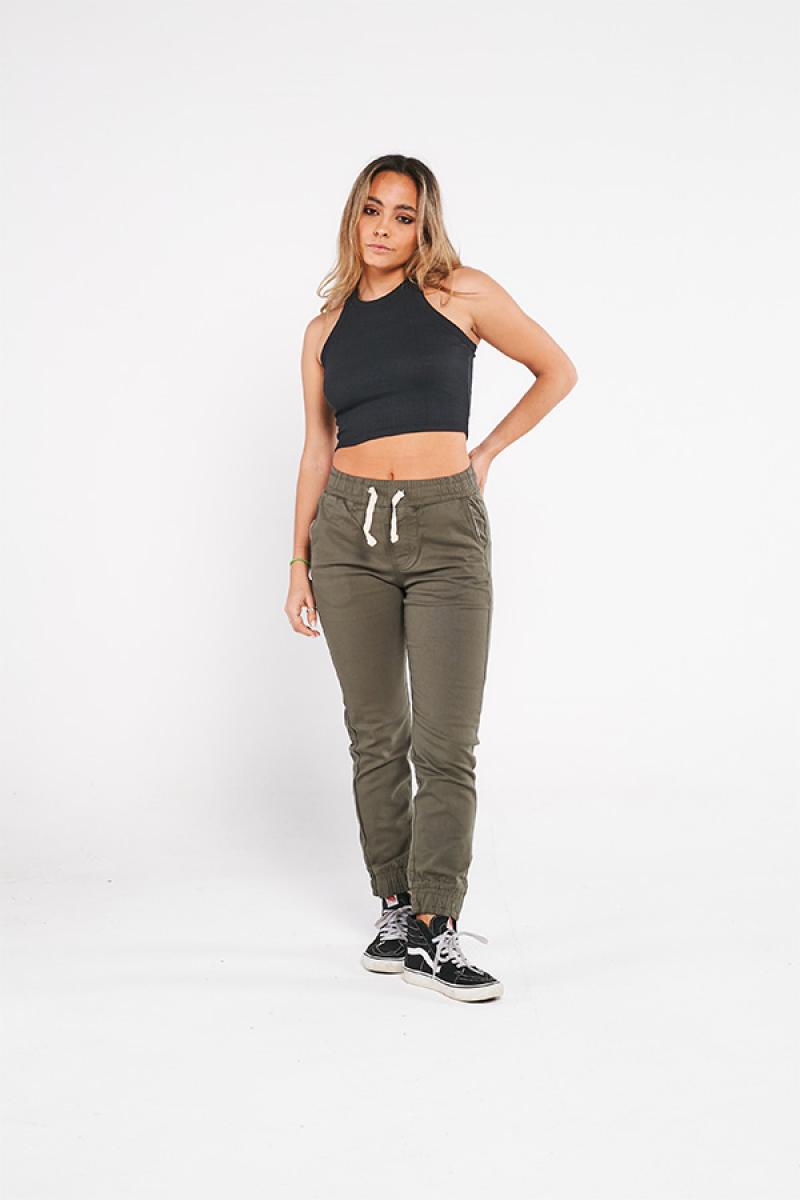 Green Chino JOGGERS Mujer