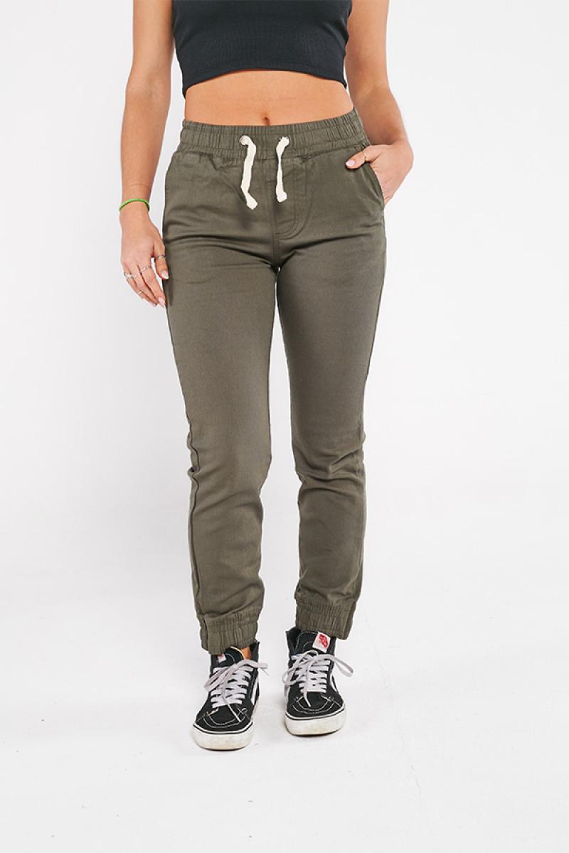 Green Chino JOGGERS Mujer