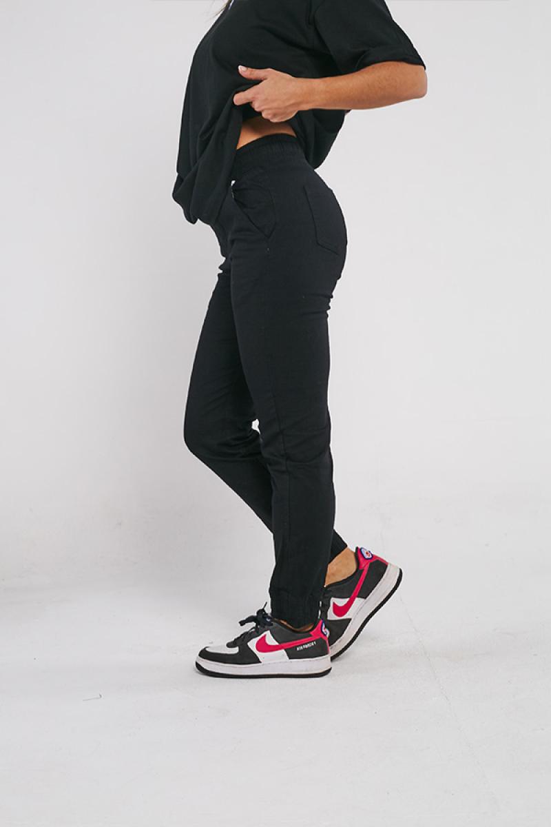 Black Chino JOGGERS Mujer