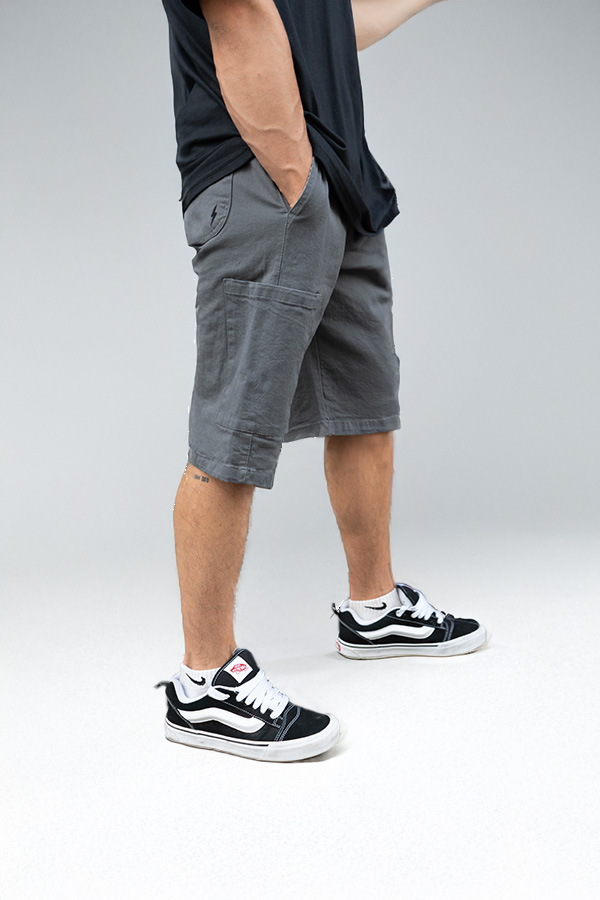 Bermuda baggy Gris topo