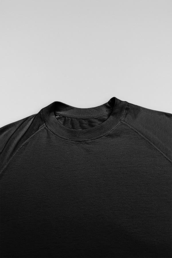 Tee Ranglan Negro Liso