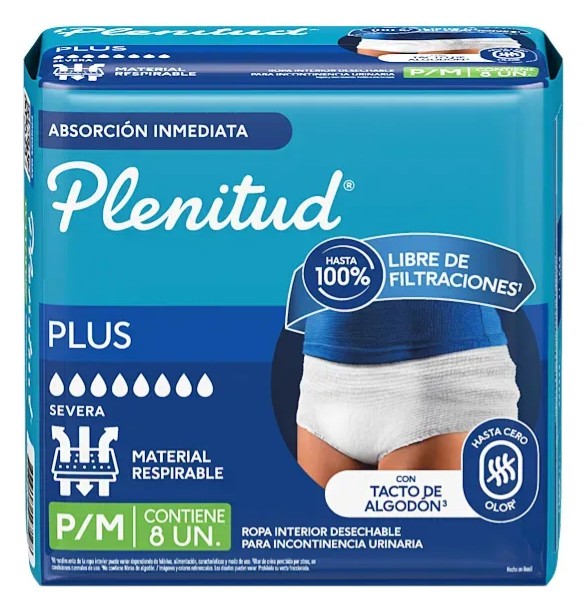 BOMBACHA ROPA INTERIOR PLENITUD PROTECT PLUS P/M (x8)