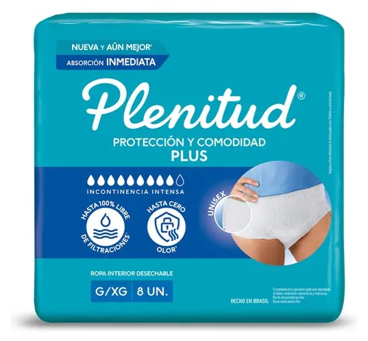 BOMBACHA ROPA INTERIOR PLENITUD PROTECT PLUS G/XG (x8)