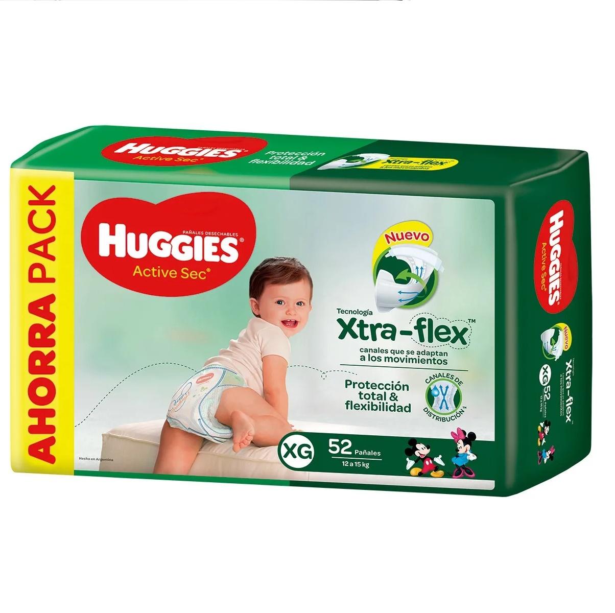 HUGGIES ACTIVE SEC XTRA FLEX PACK AHORRO