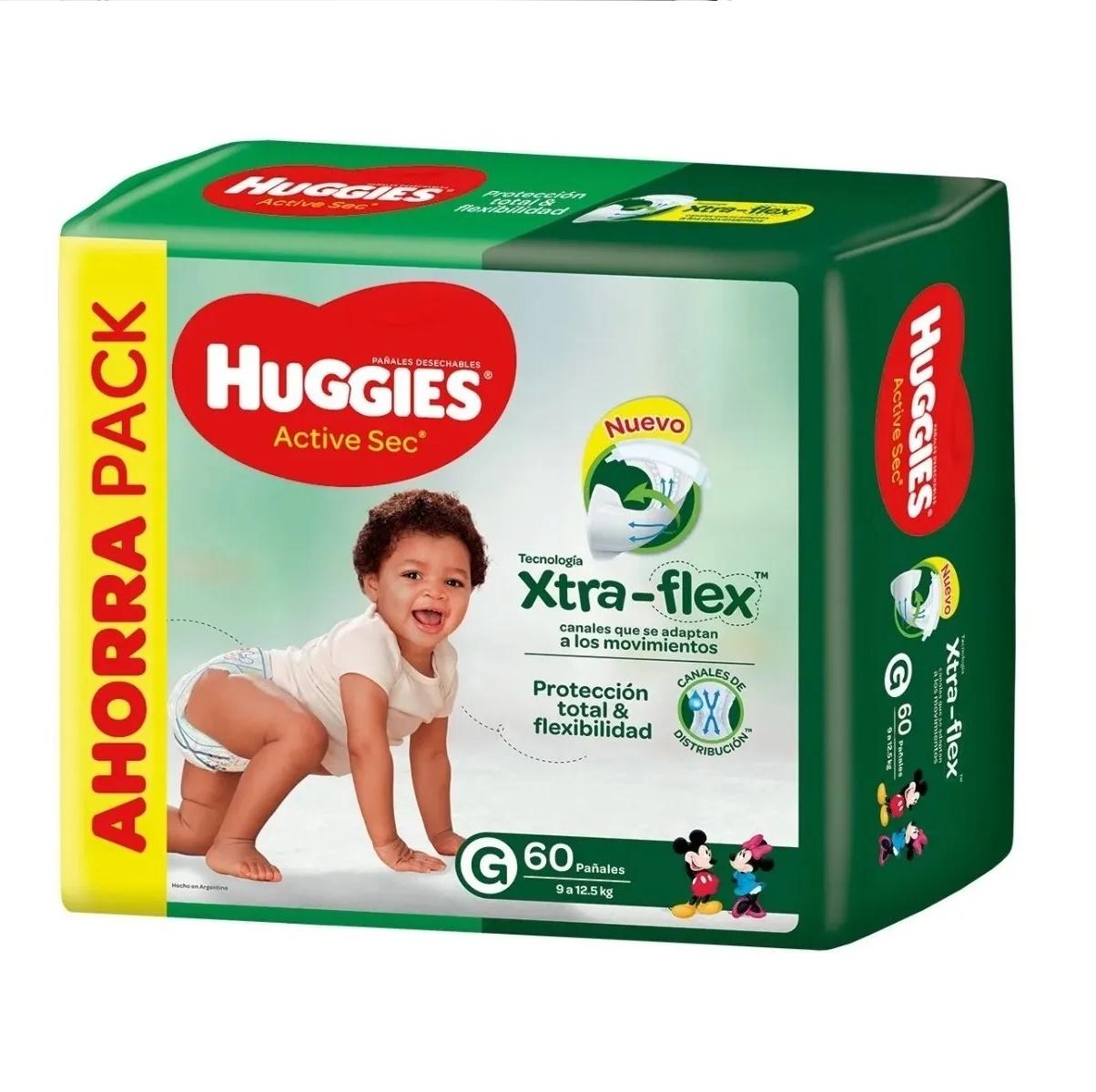 HUGGIES ACTIVE SEC XTRA FLEX PACK AHORRO