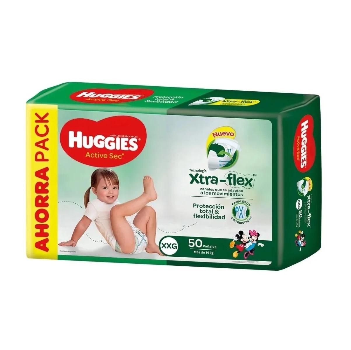 HUGGIES ACTIVE SEC XTRA FLEX PACK AHORRO