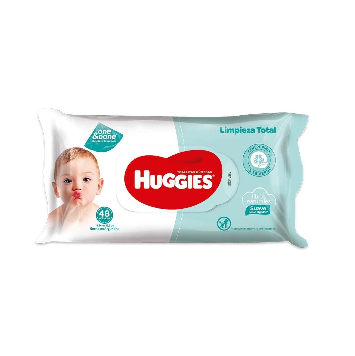 TOALLITAS HUMEDAS HUGGIES ONE  DONE LIMPIEZA TOTAL (x48)