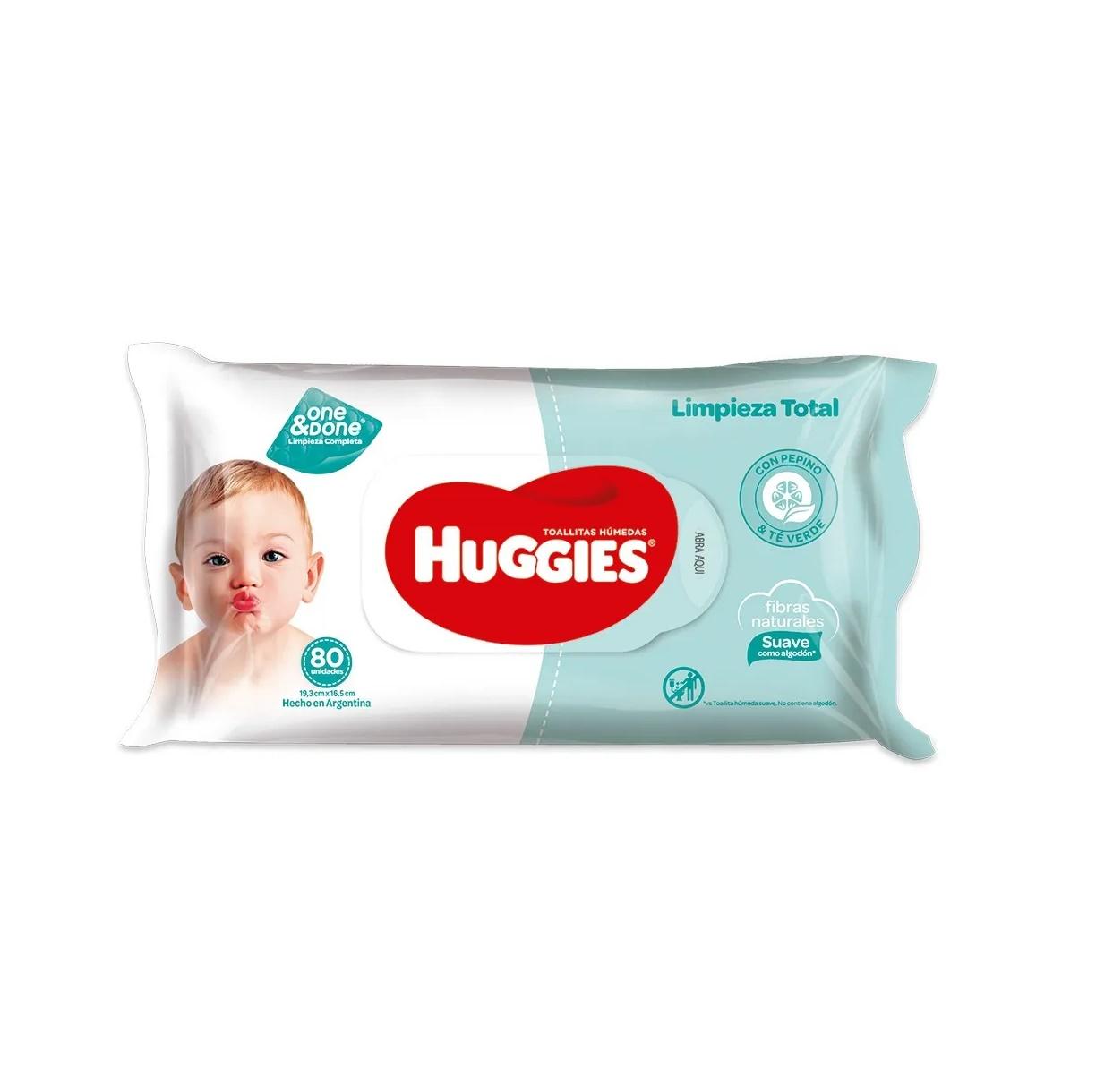 TOALLITAS HUMEDAS HUGGIES ONE DONE LIMPIEZA TOTAL (x80)