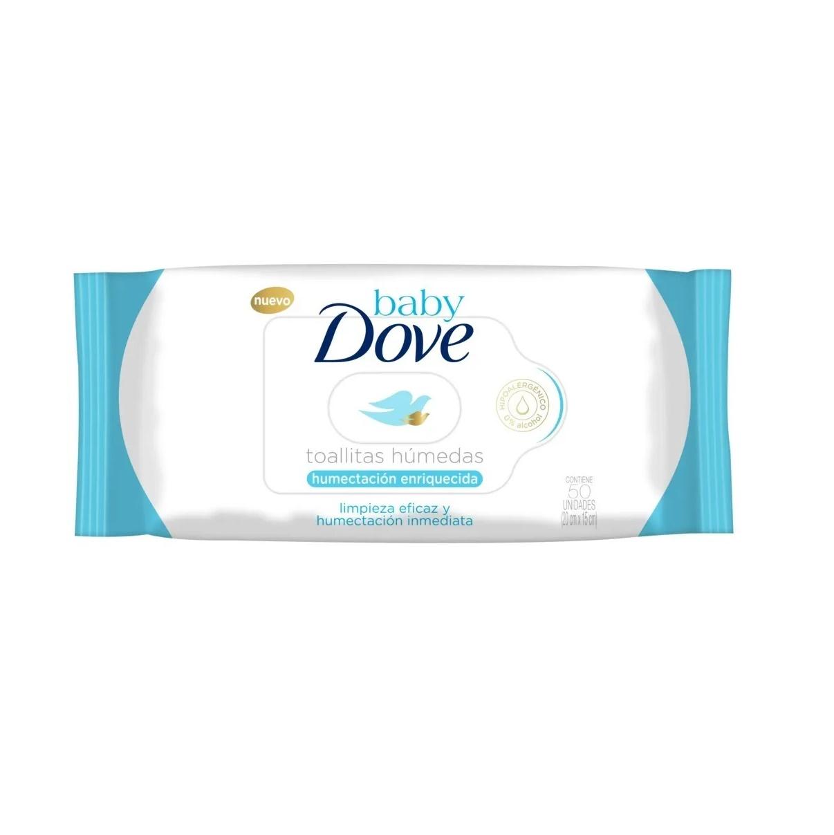 TOALLITAS DOVE BABY HUMECTANTES ENRIQUECIDAS X50