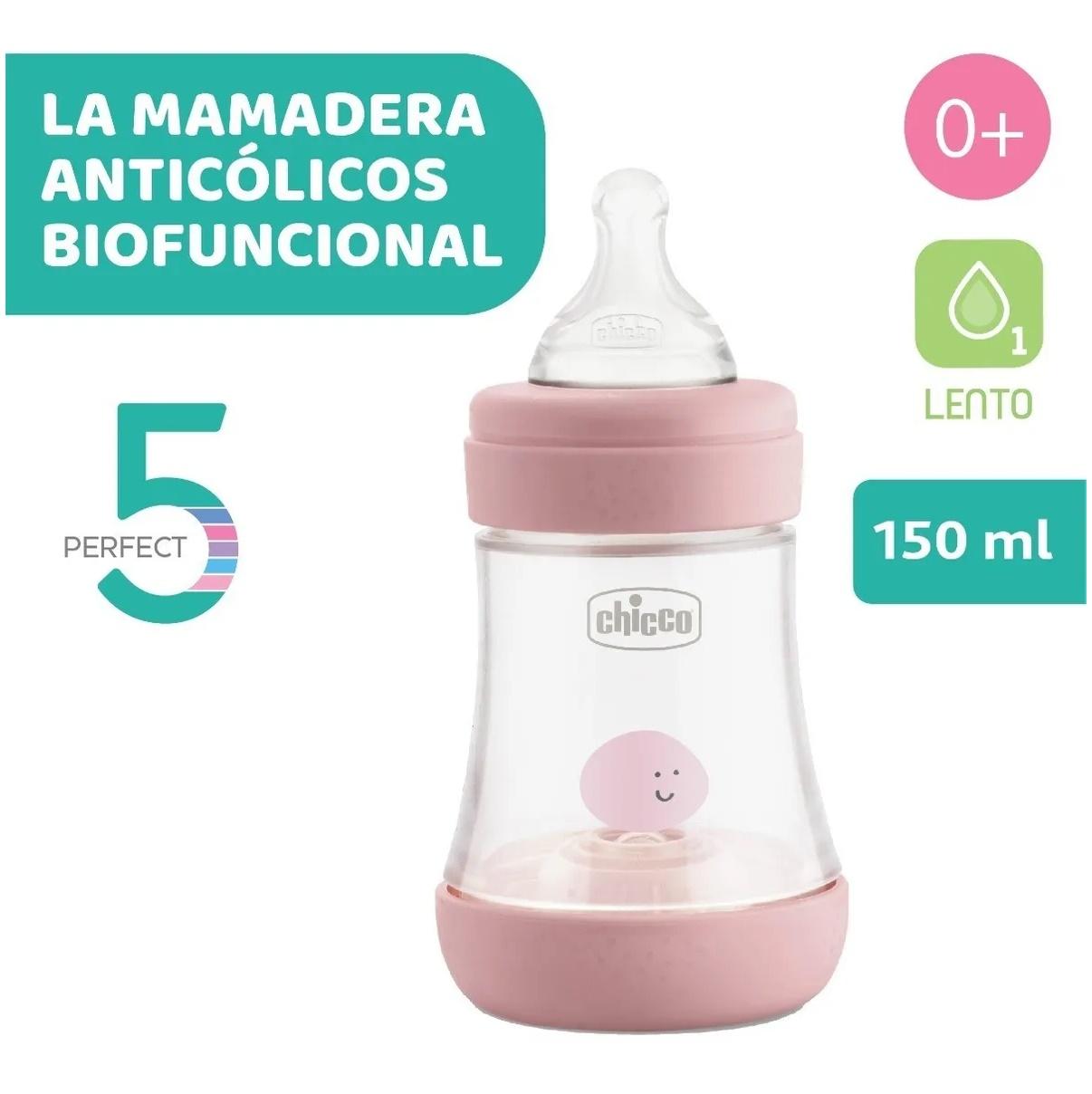 MAMADERA CHICCO PERFECT 5 ROSA (150ML)