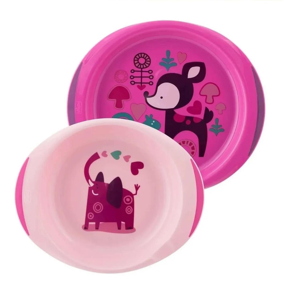 SET DE PLATOS CHICCO ROSA 12M+