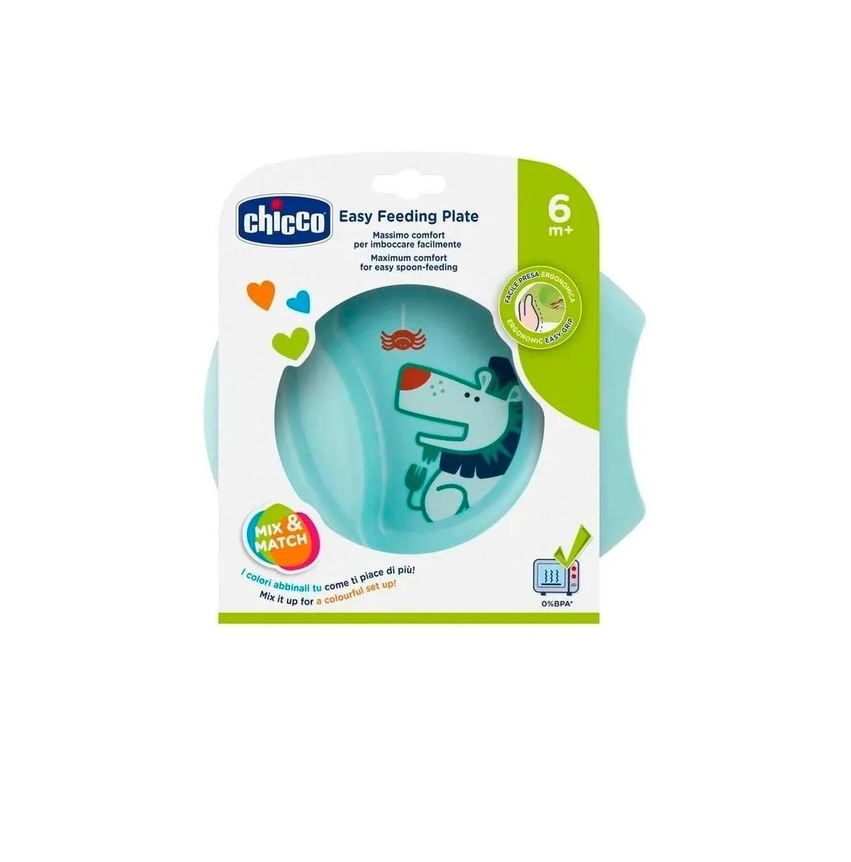 PLATO CHICCO EASY FEEDING CELESTE 6M+