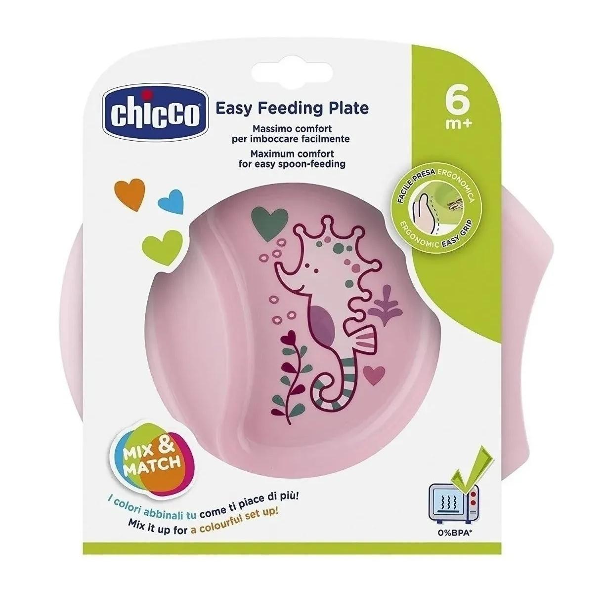 PLATO CHICCO EASY FEEDING ROSA 6M+