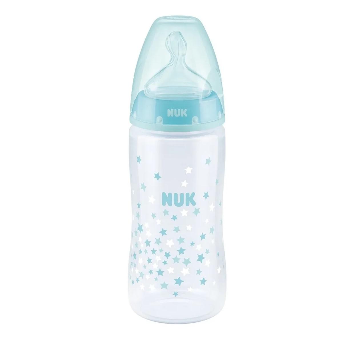 MAMADERA NUK X300 ML FIRST CHOICE PLUS 6-18M CELESTE