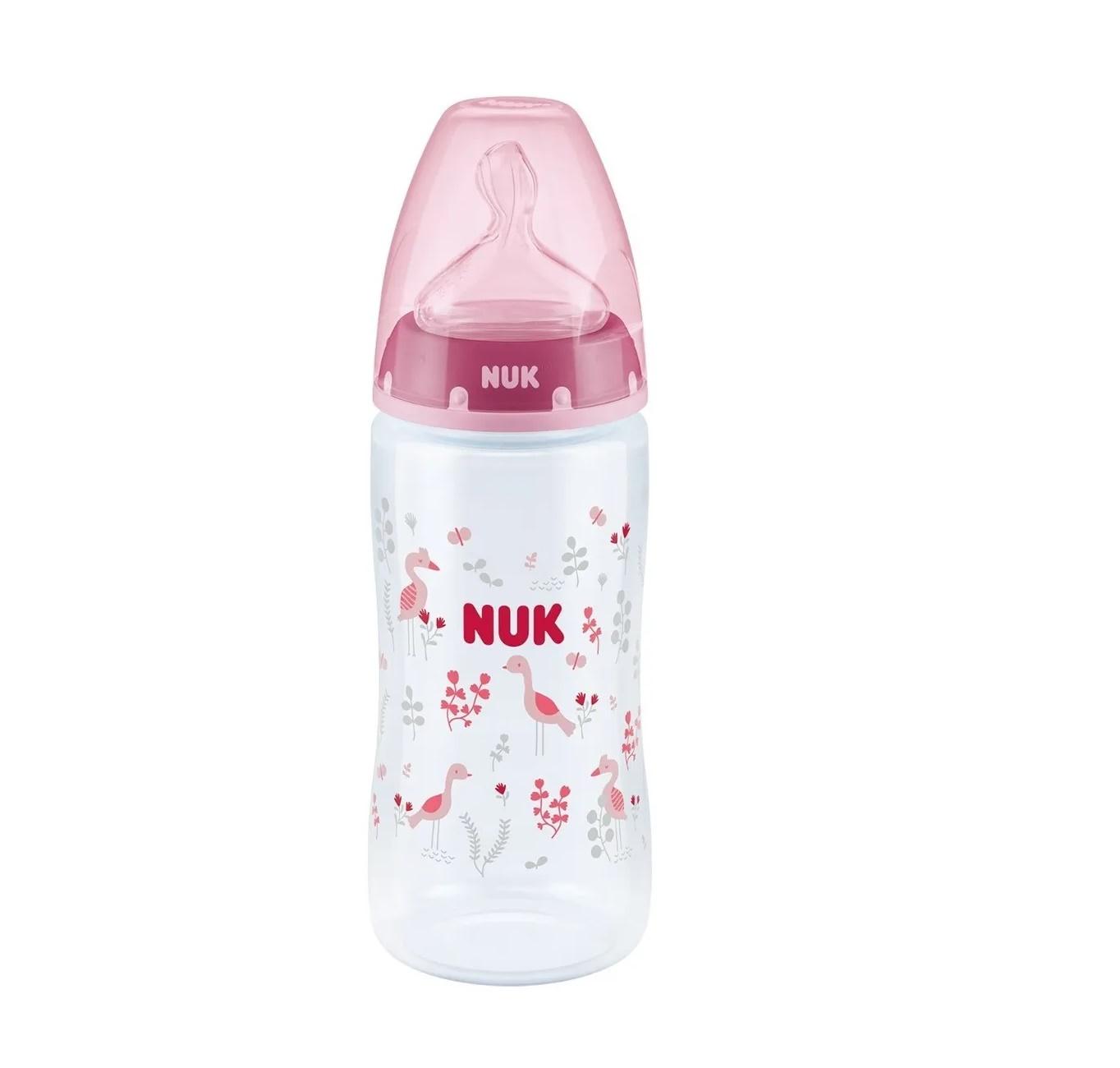 MAMADERA NUK X300 ML FIRST CHOICE PLUS 6-18M ROSA