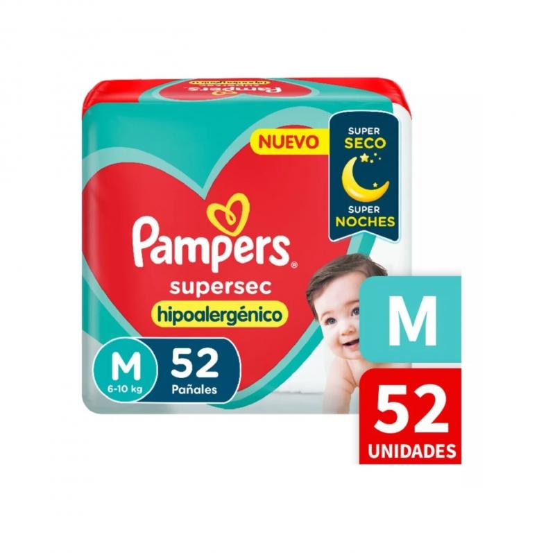 PAMPERS SUPERSEC HIPOALERGENICO MX52