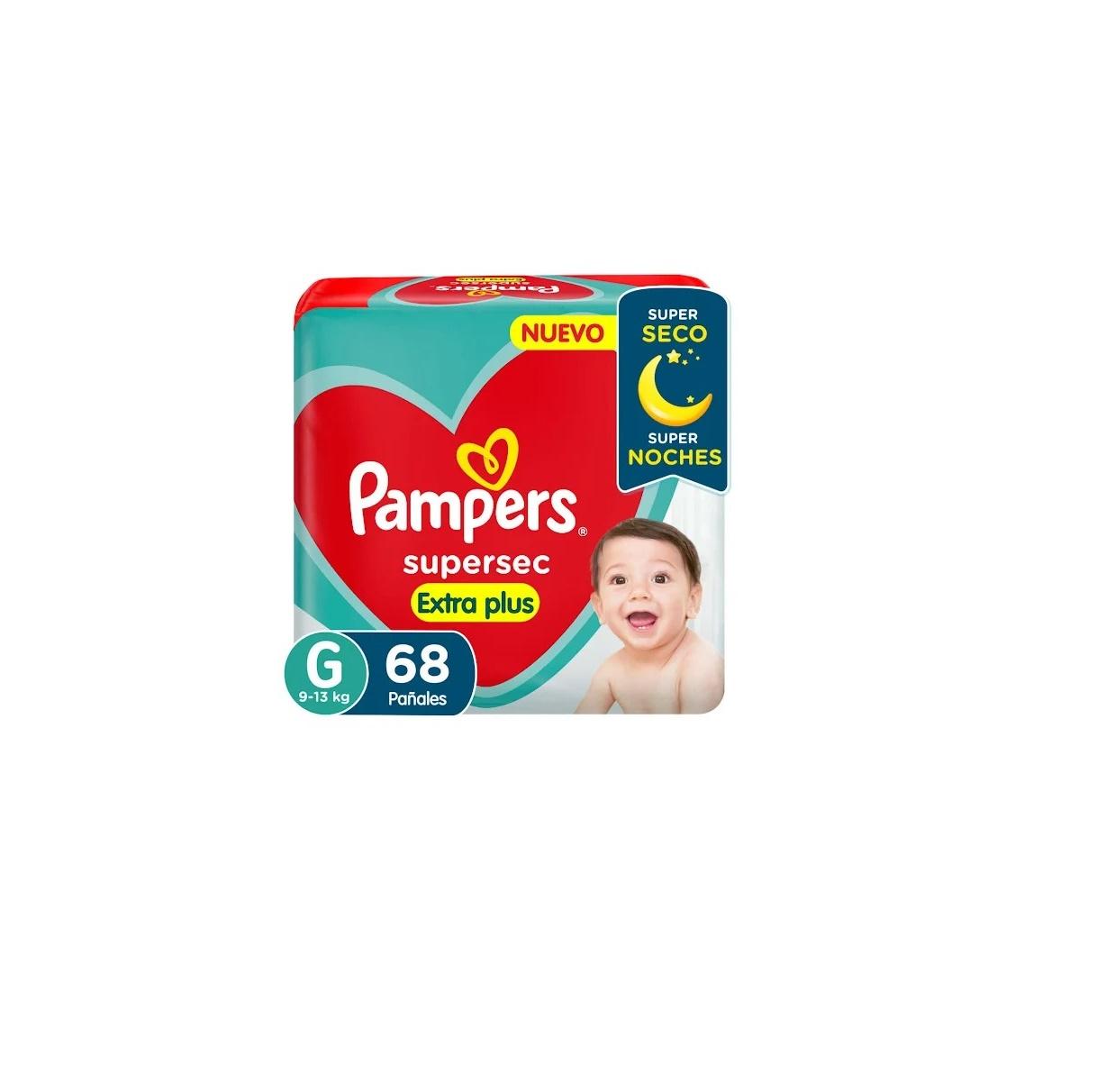 PAÑALES PAMPERS SUPERSEC EXTRA PLUS