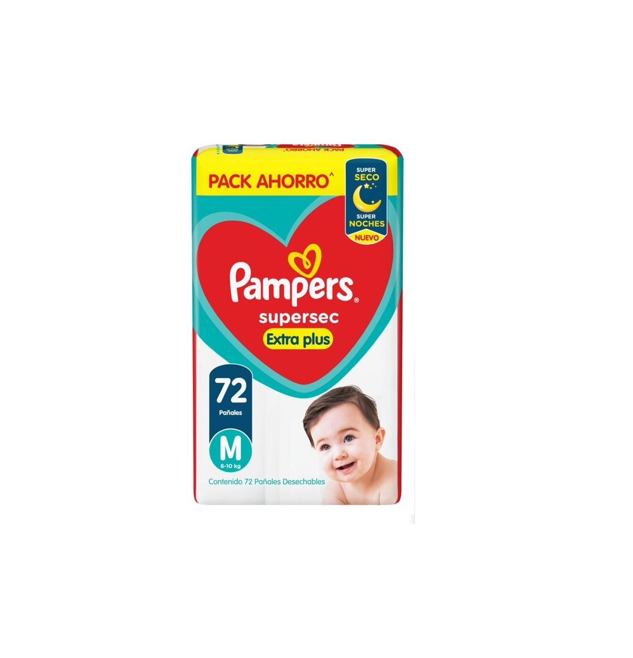 PAÑALES PAMPERS SUPERSEC EXTRA PLUS