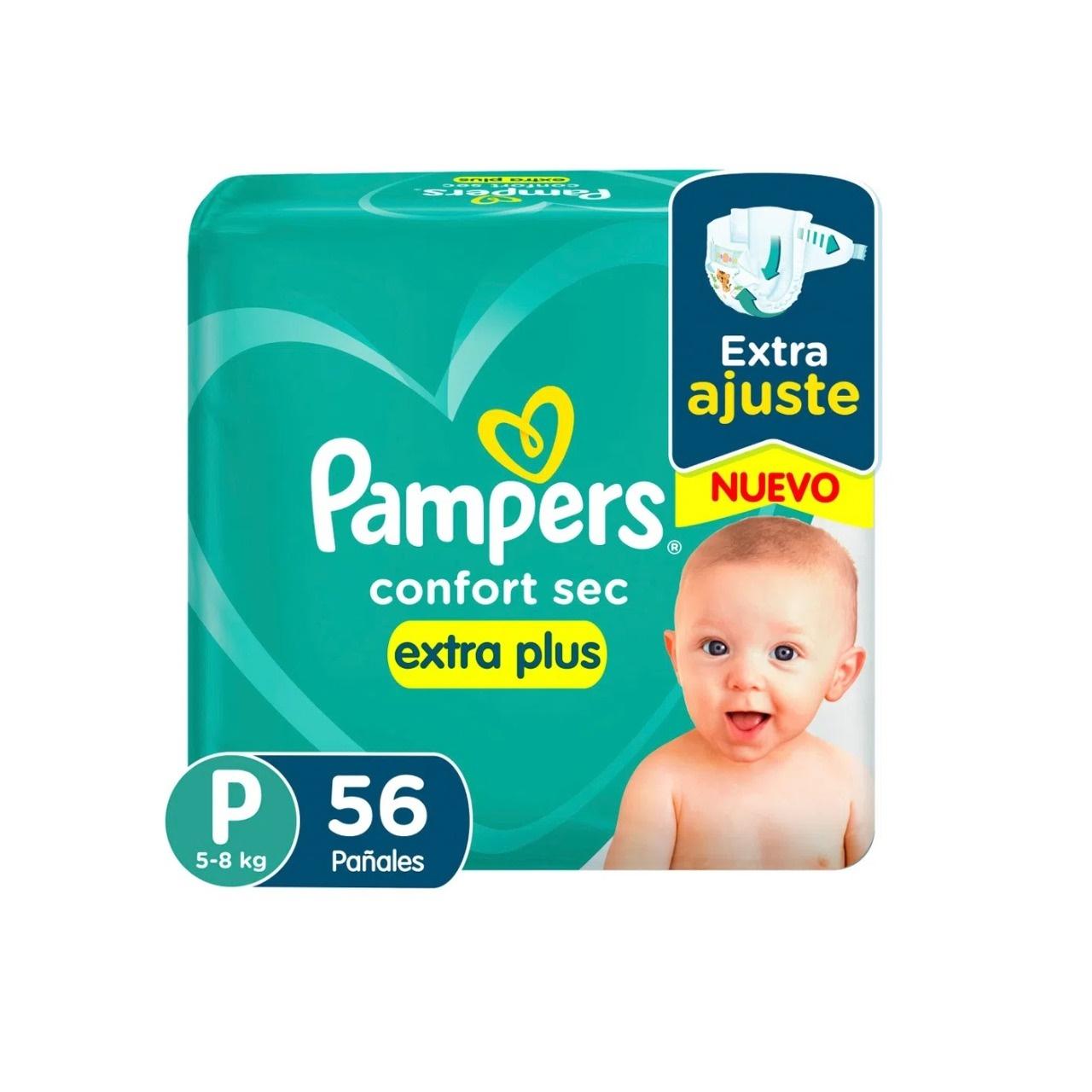 PAÑALES PAMPERS CONFORT SEC EXTRA PLUS PX56