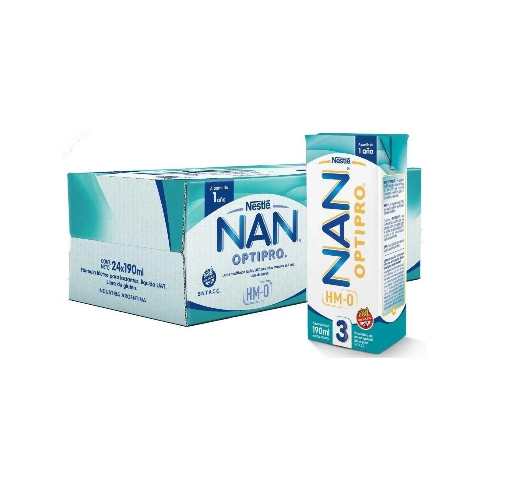 PACK X24U NESTLE NAN 3 BRICK X190ML