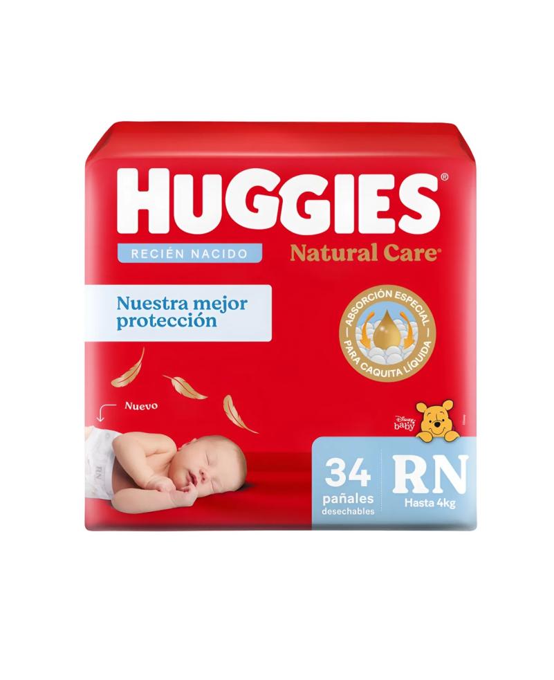 PAÑALES HUGGIES NATURAL CARE RN X34U