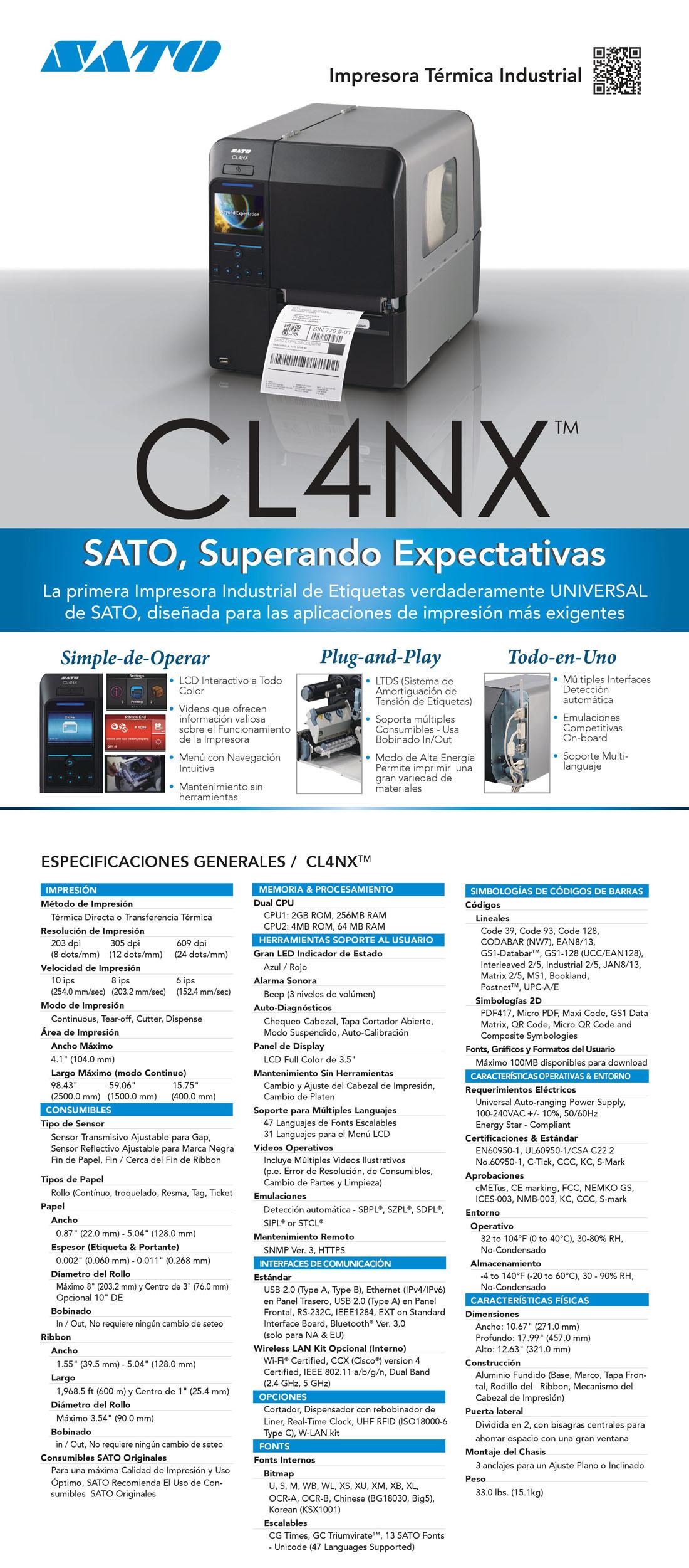 Impresora Etiquetas SATO CL4NX