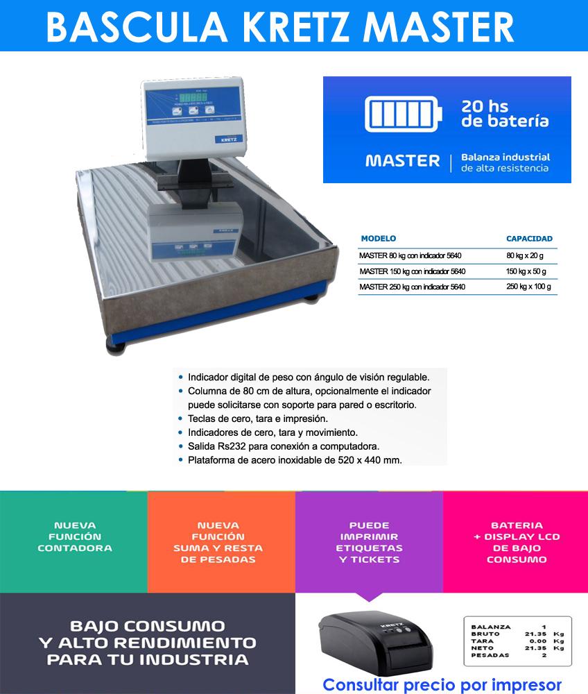 BASCULA KRETZ MASTER 80 KG X 20 GRS