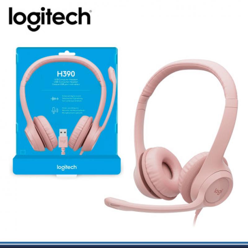 Auriculares Logitech H390 Rosa Usb con Microfono