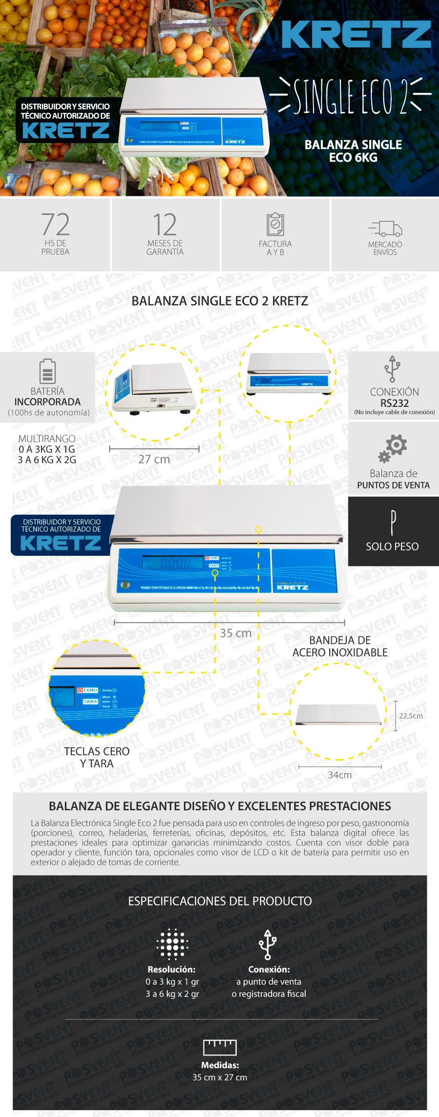 BALANZA SOLO PESO SINGLE ECO2 6KG