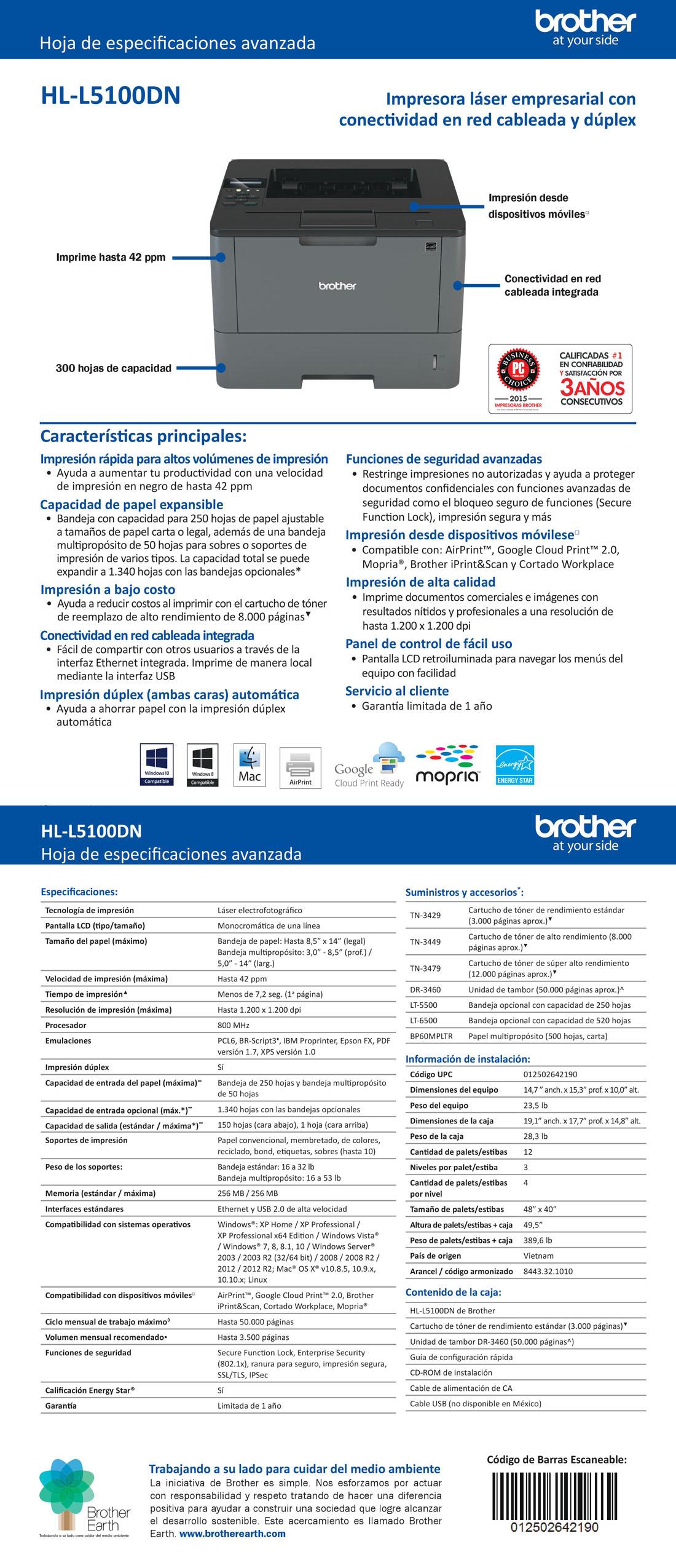 Impresora Laser Brother HL-L5100DN